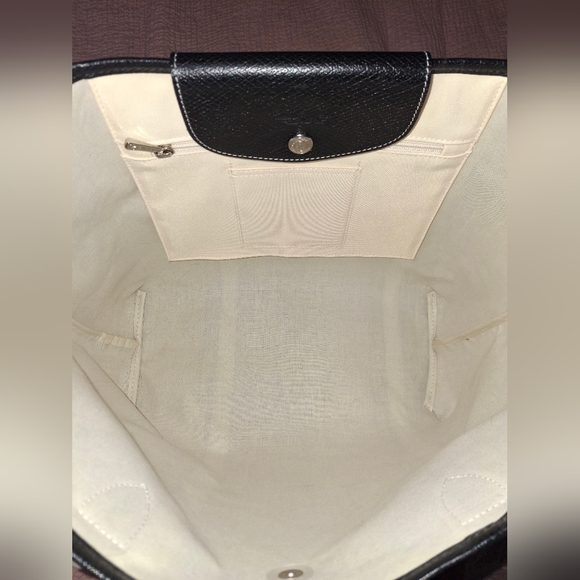 Longchamp Le Pliage Ombre Canvas and Leather Tote Bag Like NEW - Picture 3 of 8